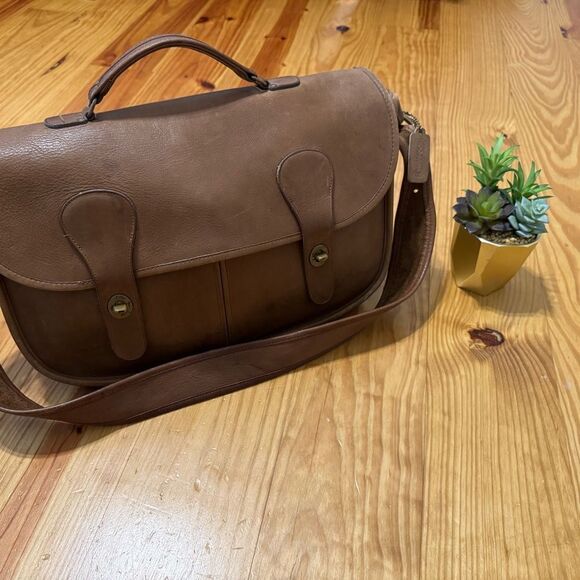 Vintage Coach Musette Leather Messenger Bag Briefcase Laptop Bag 238-5643 - Picture 1 of 16